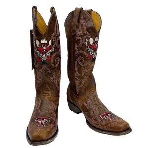 GAMEDAY BOOTS Texas Tech Red Raiders Embroidered Cowboy Western Boots Size 10.5